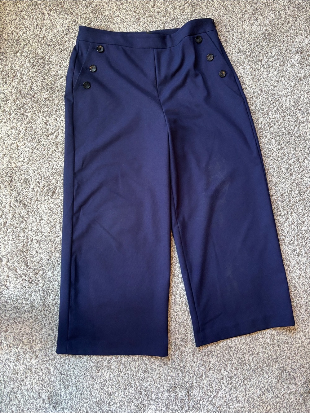 Halogen Navy Wide-Leg Sailor Button Pants